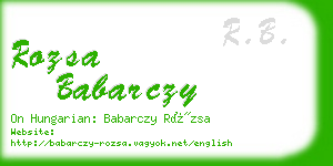 rozsa babarczy business card